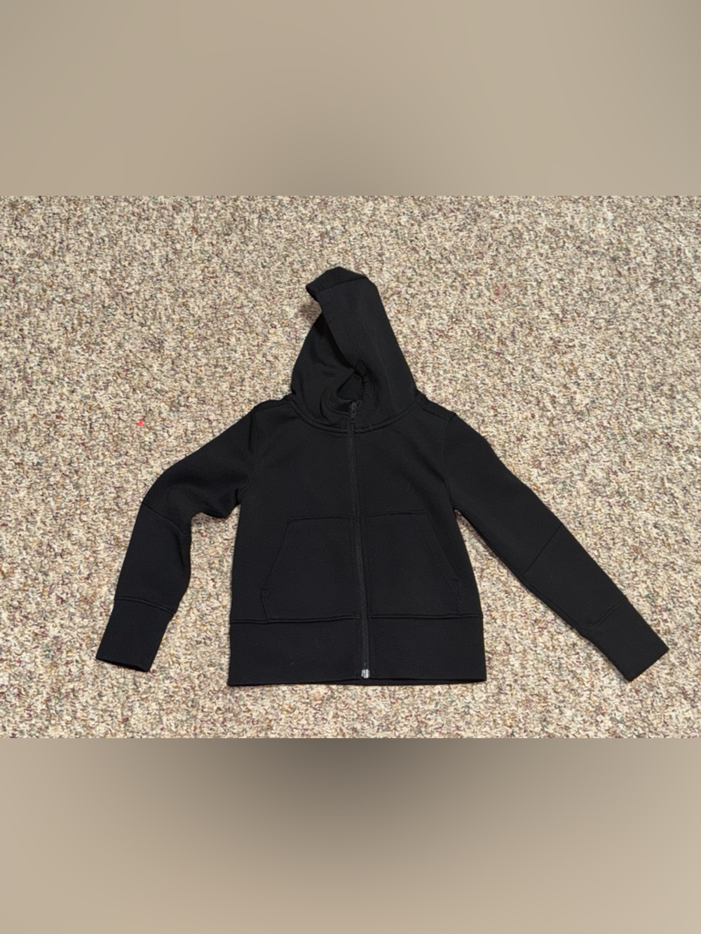 Boys girls Xs 4/5 Black Zip-Up‎ Hooded Jacket coat